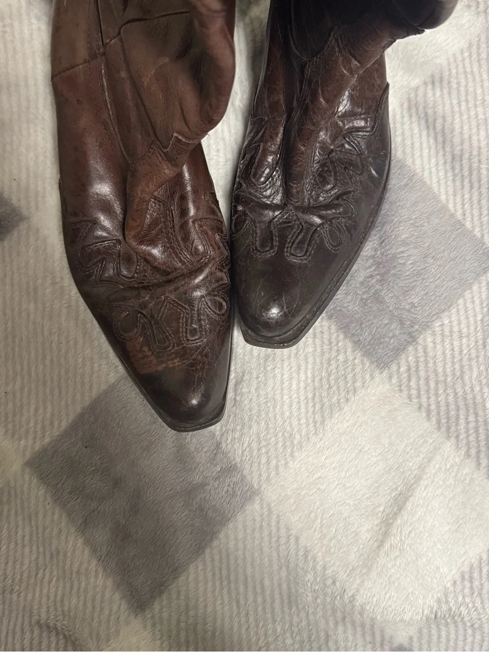 Classic Brown Leather Western Cowboy Boots